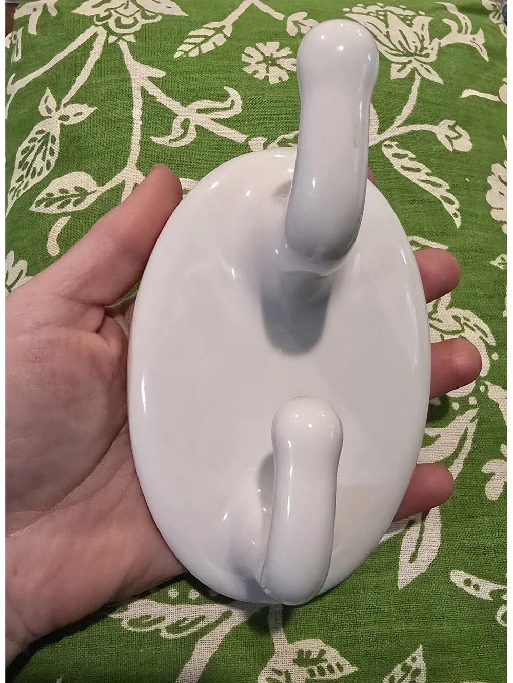 Vintage Classic White Ceramic Wall Mount Double Robe Towel Hook